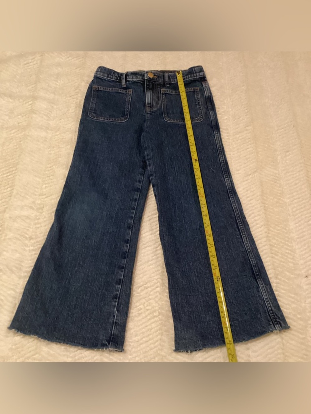 Girls Wide Leg Crewcuts Sz 10 Cutoffs Denim Western Jeans Cowgirl Rodeo